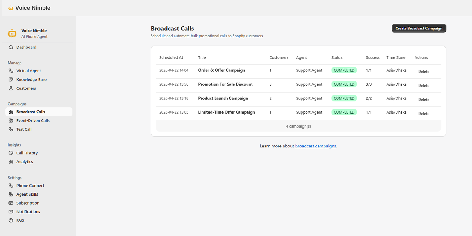 Broadcast Campaigns