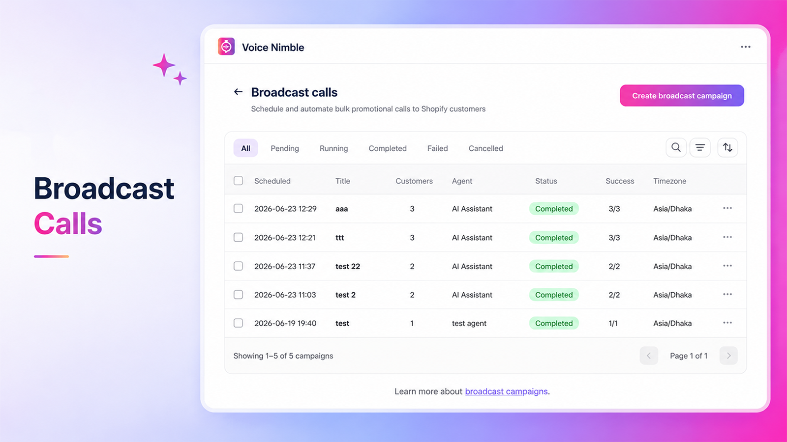Broadcast Campaigns